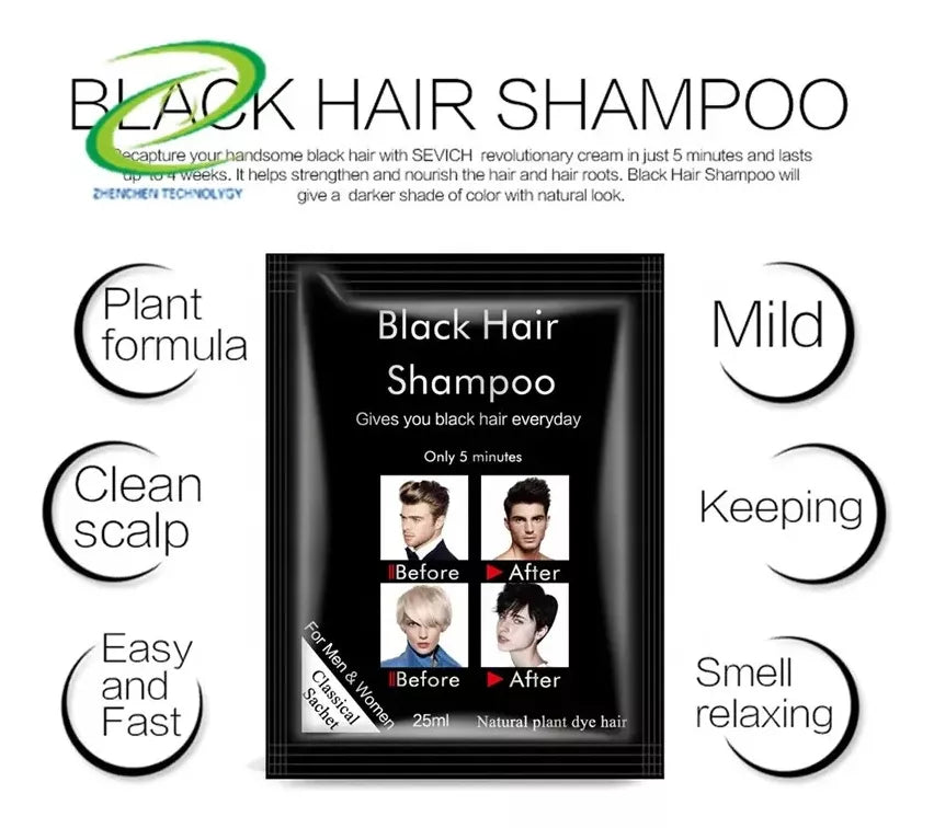 Shampoo Colorante Canas Negro